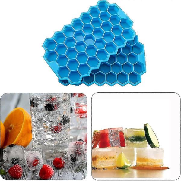 Isbitsformar med lock, 2-pack 74 isbitar Silikagel Flexibel, BPA-fri med gåva