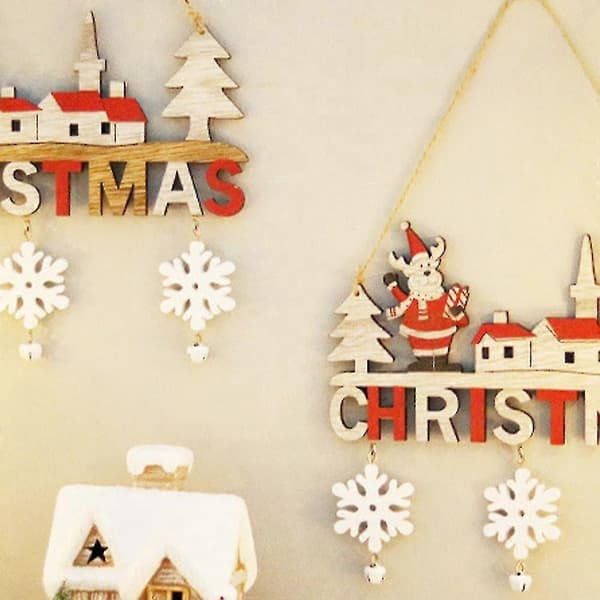 Jul Älg Trä Hängande Jul Festlig Skylt, Mode Julgran Hängande Ornament För Heminredning Ytterdörr Träd