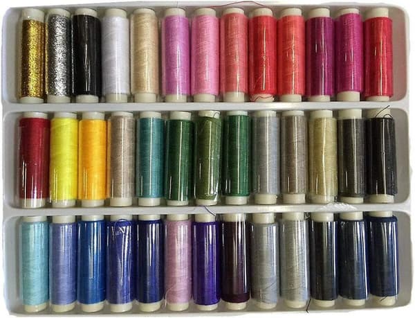 39 Blandade Färger 182 Meter Per Enhet Polyester Sytråd Spolset