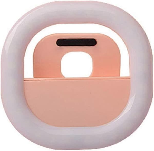 LED Selfie Ring Light Belysningsring Blixtar (Färg: Rosa)