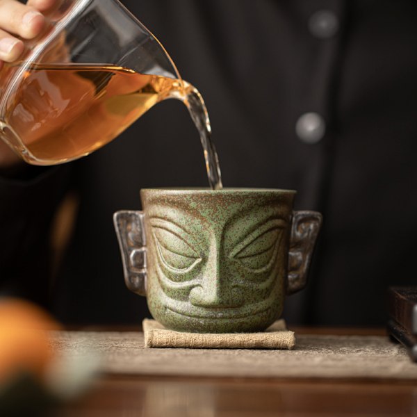 Sanxingdui kopp tekopp stengods tekopp Keramisk mugg Tekopp Kung Fu te set retro te drickskopp