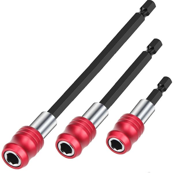3-pack Snabbkopplings Magnetisk Bitshållare Verktygssats med 1/4\" Hex Skaft för Alla 1/4\" Drivbits