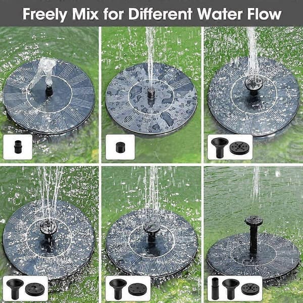 Solcellsdriven fontän, 1,4w solcellsdriven dammpump med 4 effekter | Maximal 70 cm höjd solcellsdriven vattenpump | Solcellsdriven flytande fontänpump