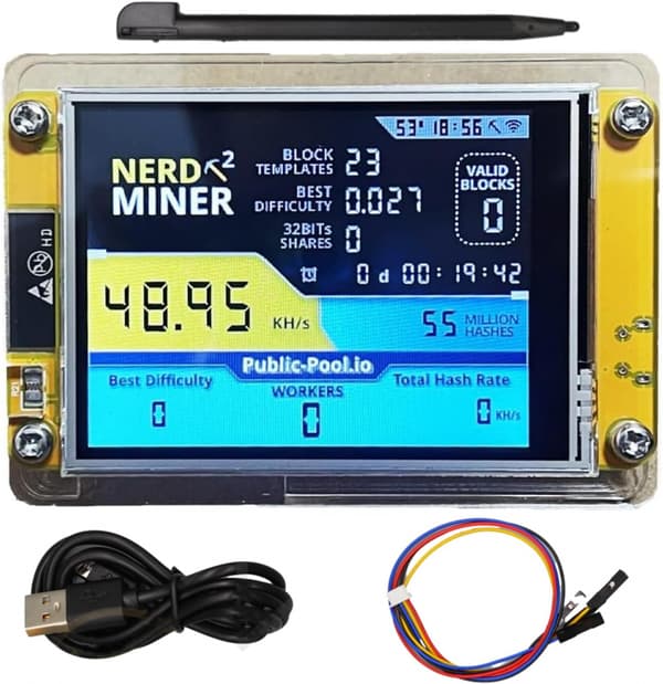 Ny Nerdminer V3 2,8-tums BTC Solo Lottery Nerd Miner Crypto Solo Mining Machine