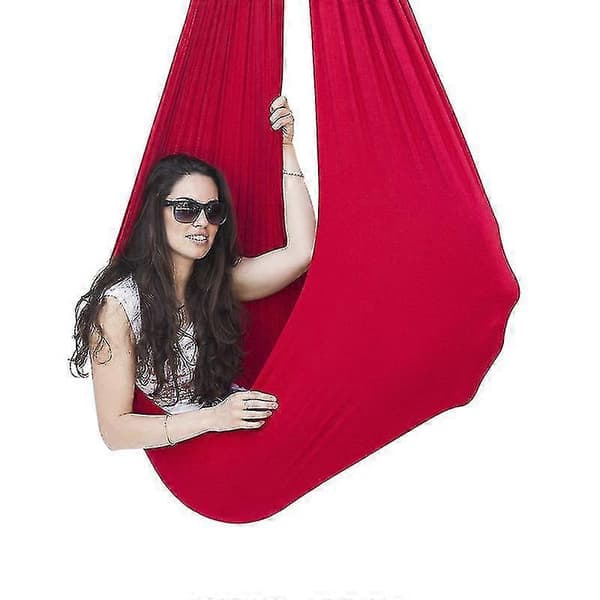 Red150*280CMAerial Yoga Therapy Swing Set &amp; Hammock Kit För Flexibilitet &amp; Smärtlindring
