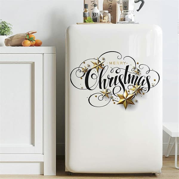 Guld God Jul Hushållsrum Väggdekal Mural Dekor Dekal