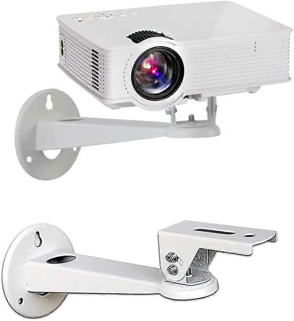 Mini Projektor Väggfäste/Projektorhängare/CCTV Säkerhetskamera Hus Monteringsfäste (Vit) - Rotation 360 (Vit)