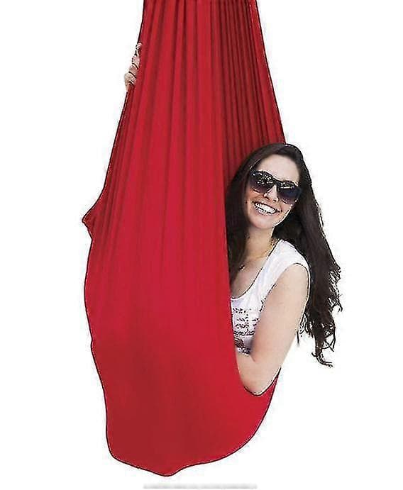 Red150*280CMAerial Yoga Therapy Swing Set &amp; Hammock Kit För Flexibilitet &amp; Smärtlindring