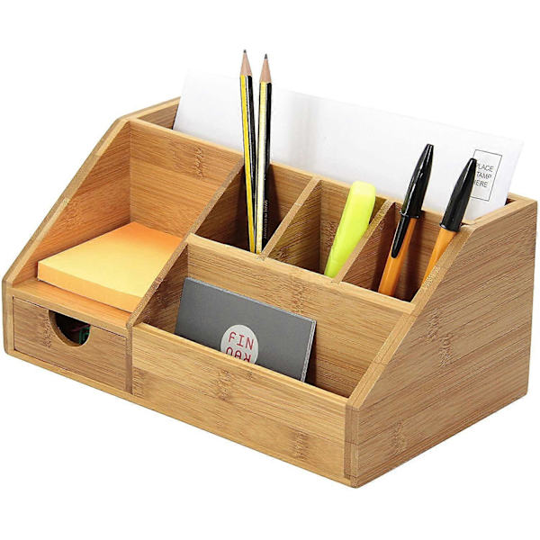 Multimedia Kontorsmaterial Organizer, Brevhållare i Bambu