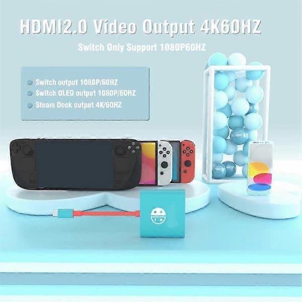 3-i-1 Portabel Switch TV Dock Adapter Kompatibel med /OLED/ Stödjer Switch TV-läge