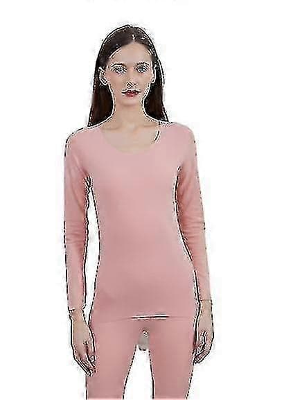 ljusrosa XLSilk Dam Silk Termounderkläder Set, Silk Långa Underkläder Set