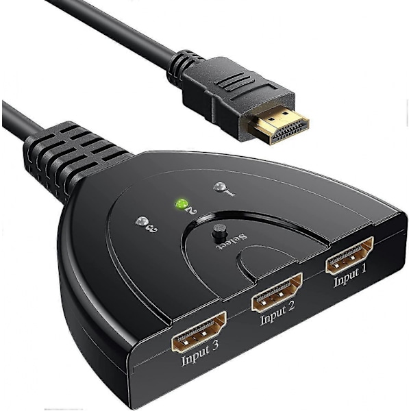HDMI-switch Gana, HDMI-switch, 3 i 1 HDMI-splitter
