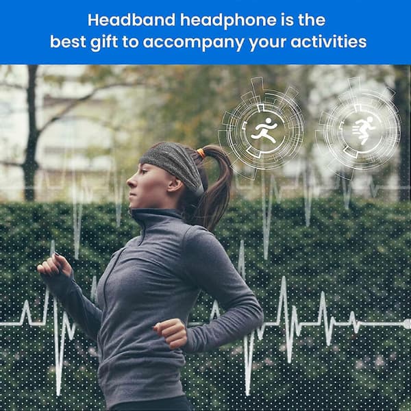Sovhörlurar Bluetooth Pannband, Trådlösa Musik Sovhörlurar för Kvinnor Män