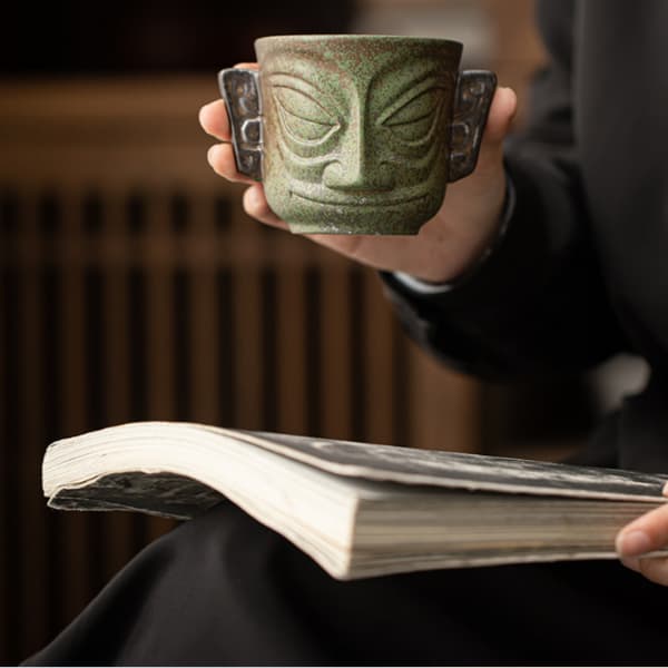 Sanxingdui kopp tekopp stengods tekopp Keramisk mugg Tekopp Kung Fu te set retro te drickskopp