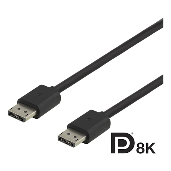 DELTACO DisplayPort-kaapeli, DP 1.4, 7680x4320 60Hz, 1,5m, musta
