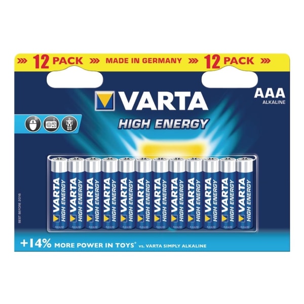 Varta Alkaline Batteri Aaa 1.5 V High Energy 12-Pack