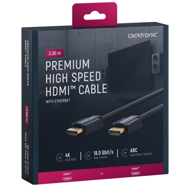 ClickTronic Premium High Speed ​​​​HDMI™-kabel med Ethernet Premi