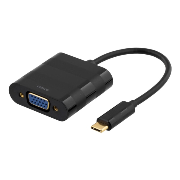 DELTACO USB 3.1 to VGA adapter, Type C ma - VGA fe, 1080p, bag,