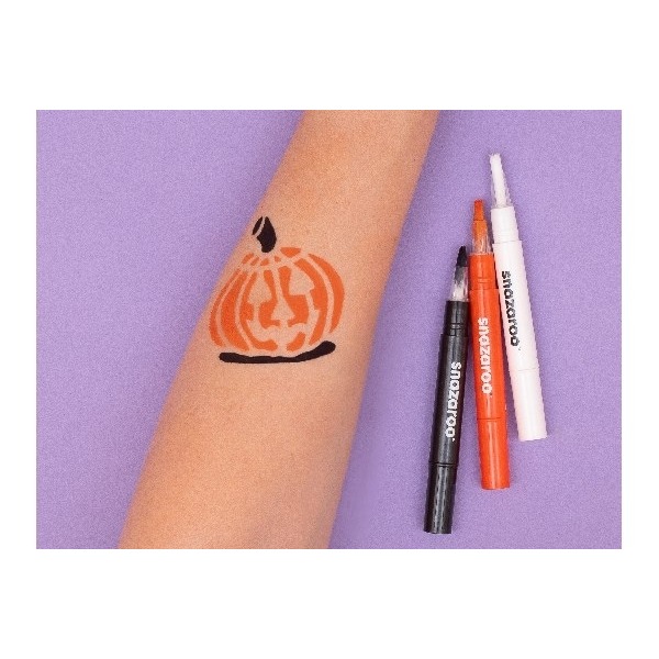 SNAZAROO Sminkefarve penselmaling 3stk. sort/hvid/orange