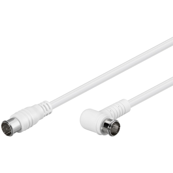 Goobay Vinklad SAT-antennkabel (80 dB), dubbelskärmad F-plugg (quick) > F-plugg (quick) 90° (helt avskärmad)