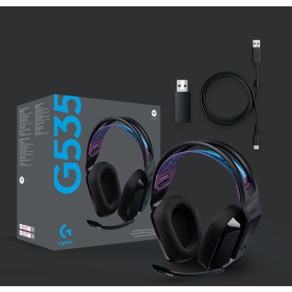 Logitech G535 LIGHTSPEED trådløst gaming headset, sort
