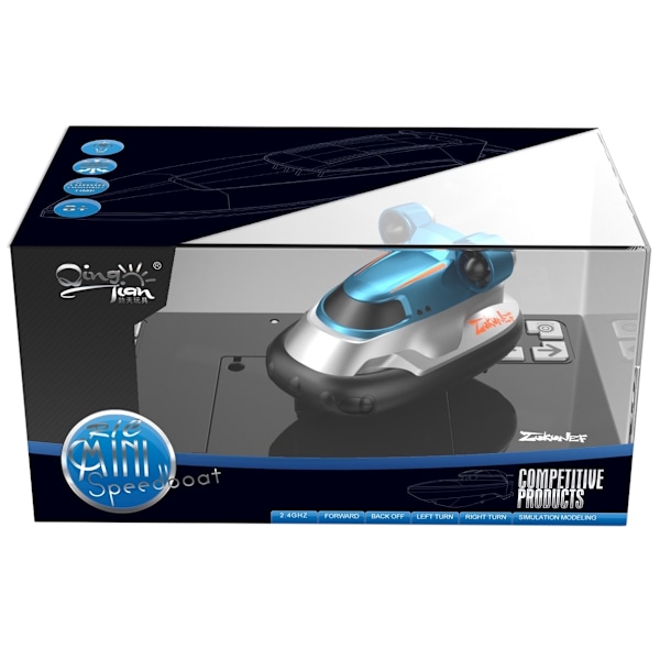 2.4G Mini Hovercraft - Radio-ohjattava ilmatyynyalus, 1:16, sininen