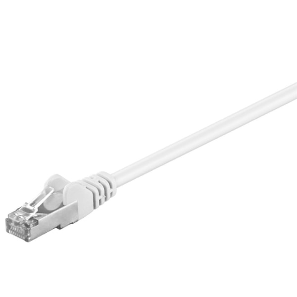 Goobay Patchkabel CAT 5e, SF/UTP, vit, 3 m kopparklädd aluminiumtråd (CCA)