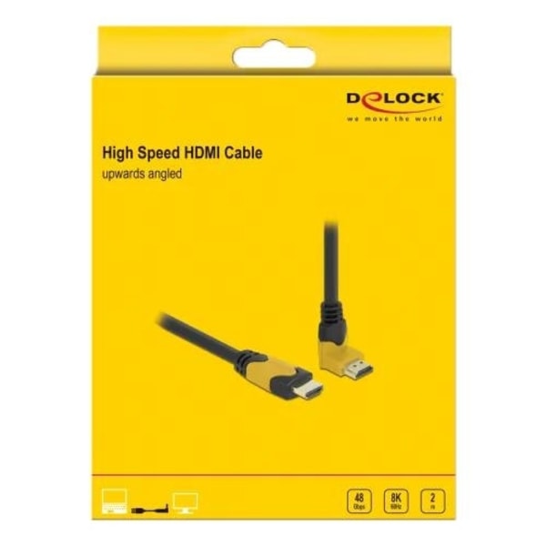 Delock High Speed HDMI cable male straight to male 90° upwards angled