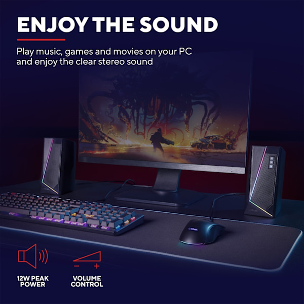 Trust GXT 609 Zoxa RGB Gaming speakers 12W