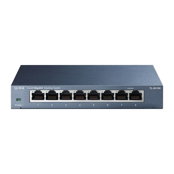TP-LINK TL-SG108 Ohanterad Gigabit Ethernet (10/100/1000) Svart Svart