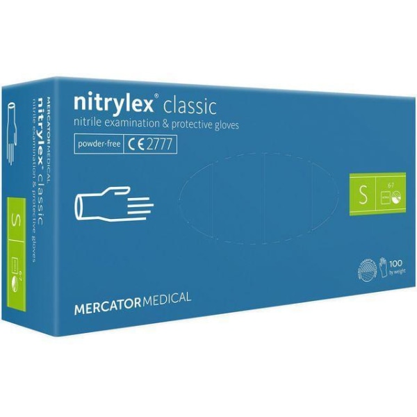 Mercator Nitrylex Classic, Blå 100 pack, stl S