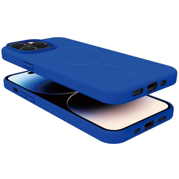 Celly Cromomag Soft rubber case MagSafe iPhone 15 Pro Blå Blå