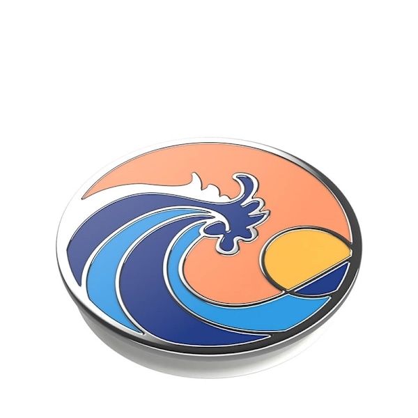PopSockets Enamel Ride The Wave Coral Avtagbart Grip med Ställfunktion Premium