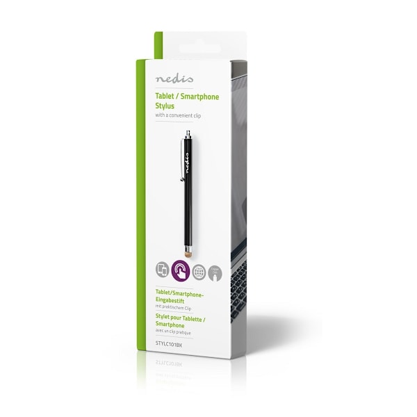 Nedis Stylun Pen | Brugt til: Smartphone / Tablet | kobbertøjs knap | 1 stk. | Med clip | Sort