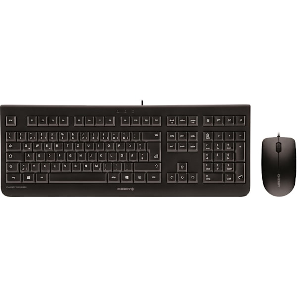 Cherry DC 2000, standardtastatur inkl. 3-knappers mus,sort Sort