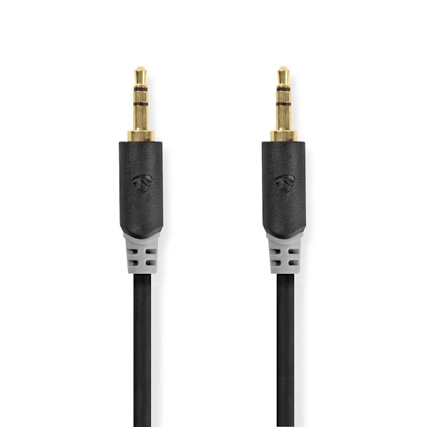 Nedis Stereoljudkabel | 3.5 mm Hane | 3.5 mm Hane | Guldplaterad | 3.00 m | Rund | Antracit | Låda