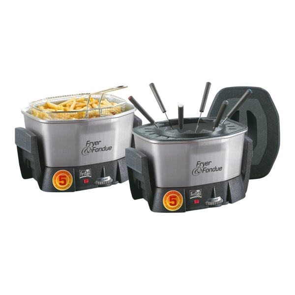 FRITEL Starter Deep Fryer / Fondue 1.5 liters Black/Gray/Silver