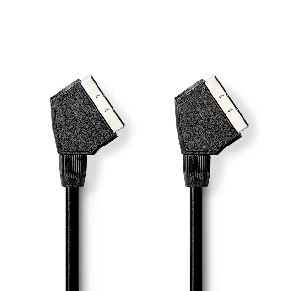 Nedis SCART-kabel | SCART Han | SCART Han | Nikkelplateret | 480p | 2.00 m | Runde | PVC | Sort | Box