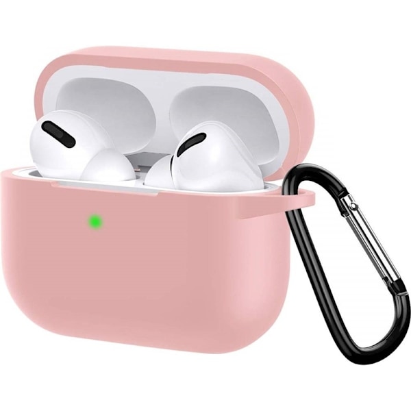 Skyddsfodral i silikon med krok till Airpods Pro, Rosa