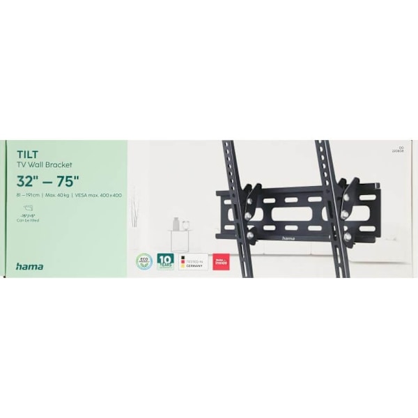 Hama TV Väggfäste Tilt VESA upp till 400x400 75" Svart