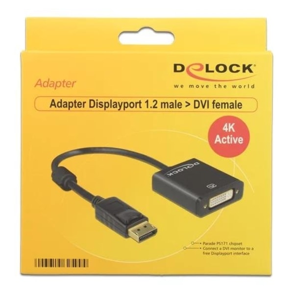 Delock Adapter Displayport 1.2 male > DVI female 4K Active black