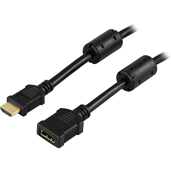 DELTACO HDMI-jatkokaapeli, 4K 60Hz, HDMI Type A ur - na, 2m, musta
