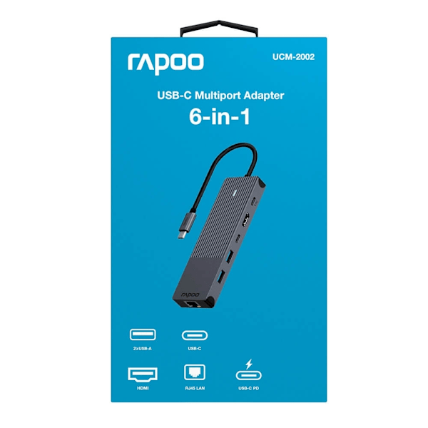 Rapoo Multiport USB-C UCM-2002 6-i-1 USB-C-Adapter