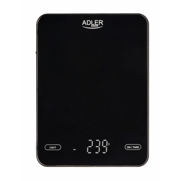 Adler AD 3177b Køkkenvægt 10kg, USB-opladning, Sort