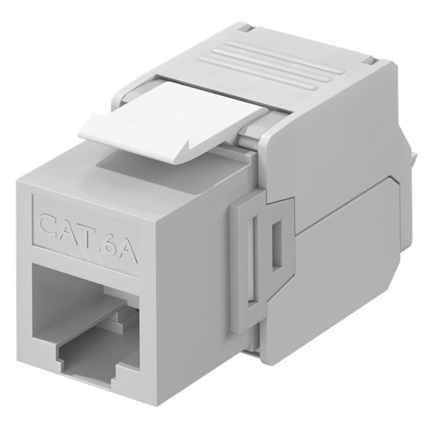 Goobay Keystone-modul RJ45 CAT 6A, UTP 16,5 mm bred, krokodiltyp, klämlist för verktygslös IDC-montering