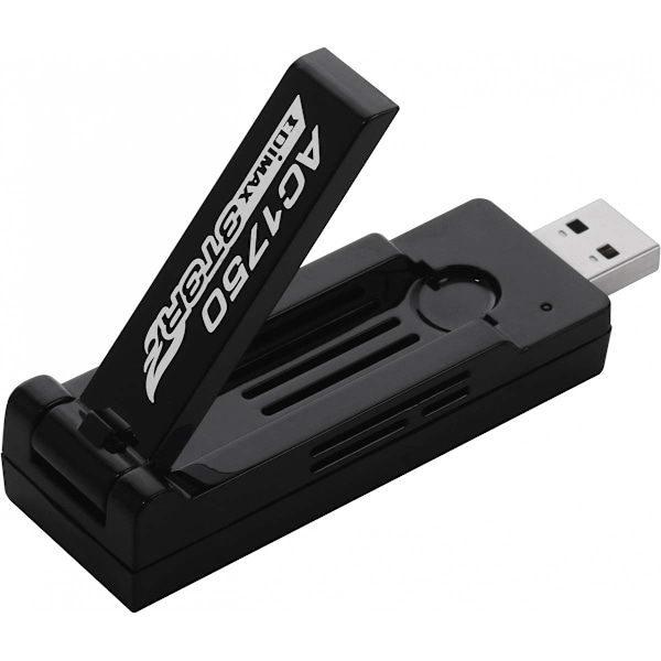 Edimax Kaksitaajuuksinen AC1750 Wi-Fi USB 3.0 -sovitin 180 astetta säädettävällä antennilla, musta