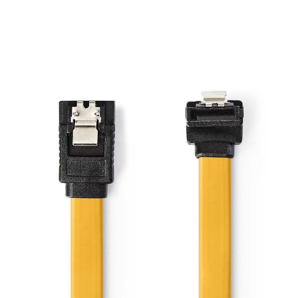 Nedis SATA kabel | 6 Gbps | SATA 7-Pin Hona | SATA 7-Pin Hona | Nickelplaterad | 1.00 m | Platt | PVC | Gul | Plastpåse