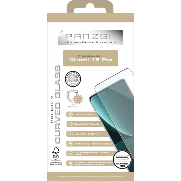 panzer Xiaomi 12 Pro Curved Glass Transparent