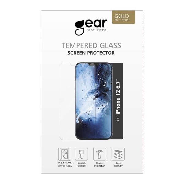 GEAR Hærdet Glas 2.5D Full Cover Klar iPhone 12 Pro Max Incl. Monteringsramme Transparent