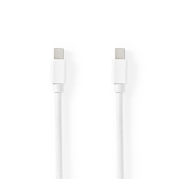 Nedis Mini DisplayPort kabel | DisplayPort 1.4 | Mini DisplayPort han | Mini DisplayPort han | 48 Gbps | Nikkelplateret | 2.00 m | Runde | PVC | Hvid